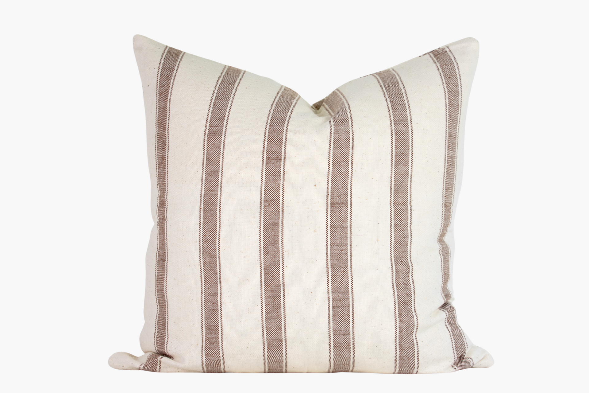 Meera Woven Striped Pillow Cover - Earth Brown and Ivory