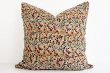 Indian Block Print Pillow Cover - Ochre, Rust, Indigo