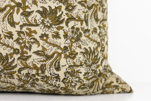 Indian Block Print Pillow Cover - Ochre and Olive