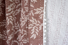 Quinn Pom Pom Kantha Quilt in Faded Blush -  King/Queen Sized