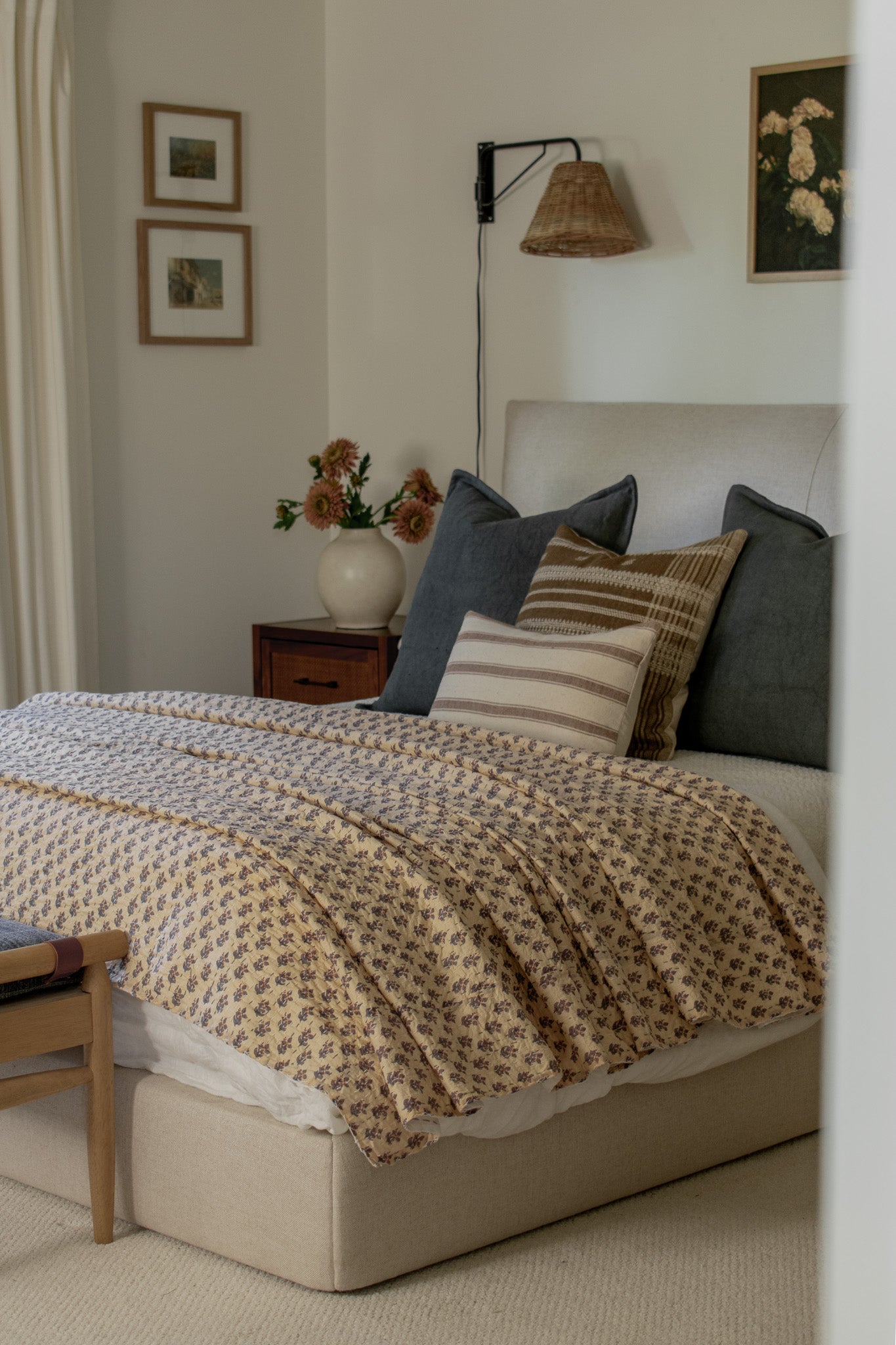 Meera Woven Striped Pillow Cover - Earth Brown and Ivory