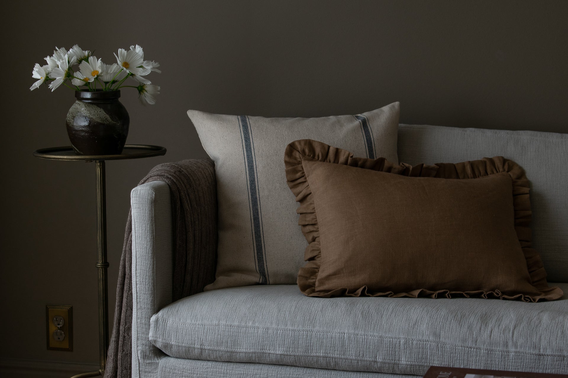 Grain Sack Pillow - Indigo