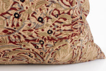 Indian Block Print Pillow Cover - Rust, Tan, Gray