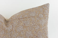 Indian Block Print Pillow Cover - Faded Terra Cotta Floral