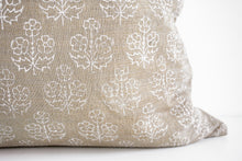 Indian Block Print Pillow Cover - Taupe, Tan, Ivory