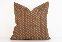 Indian Block Print Pillow Cover - Sienna Blossom