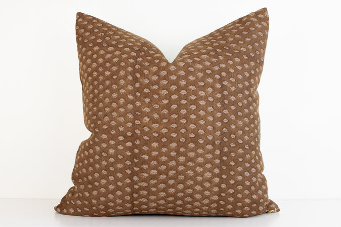 Indian Block Print Pillow Cover - Sienna Blossom