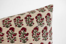 Indian Block Print Pillow Cover - Beige, Rust, Olive