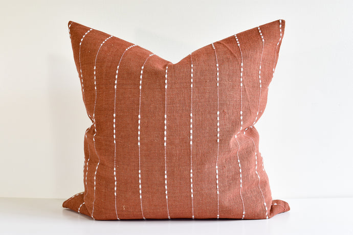 Hmong Organic Woven Pillow Cover - Rust