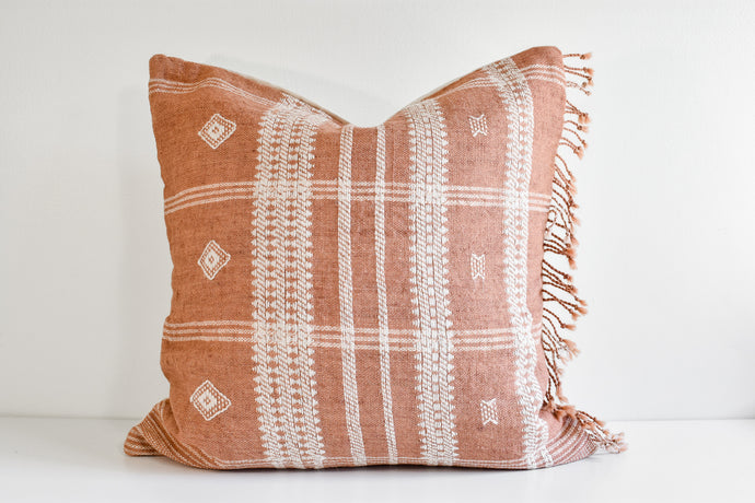 Indian Bhujodi Pillow Cover - Dusty Rose