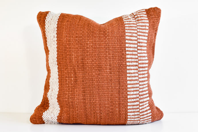 Large Lora Striped Pillow - Rust