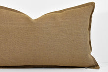 Linen Flange Edge Lumbar Pillow - Almond