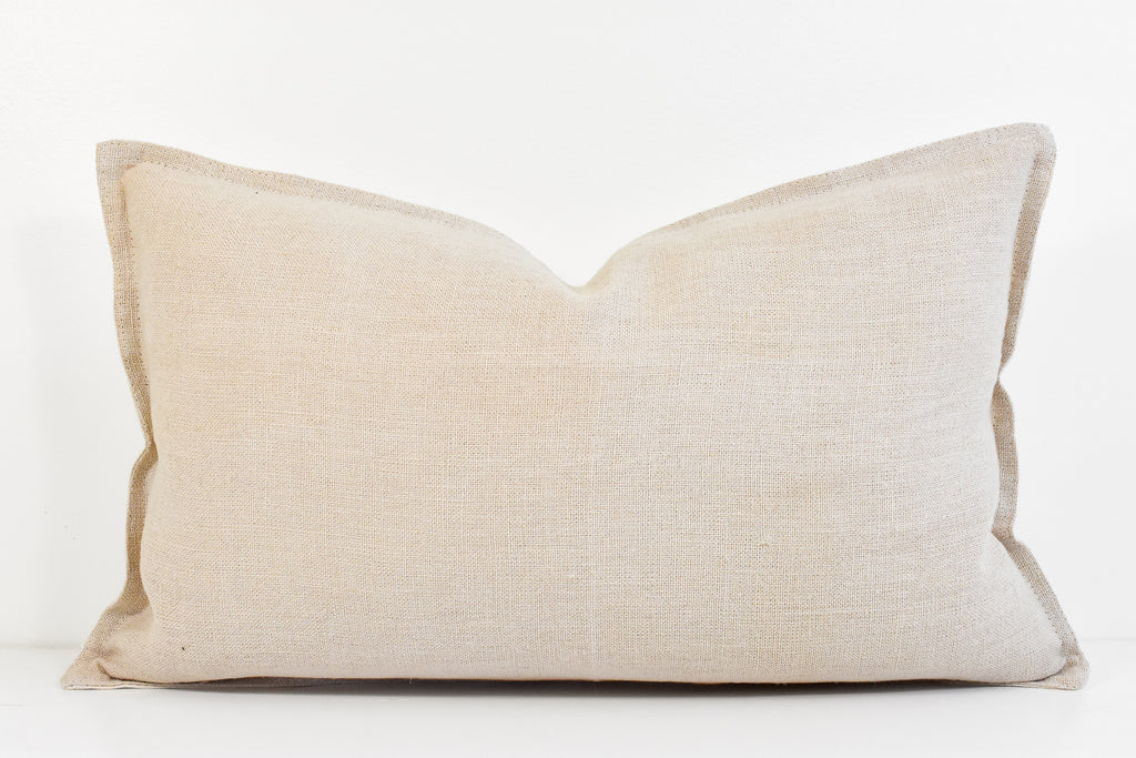 Linen Flange Edge Lumbar Pillow - Moss – Collectiv Co.
