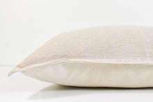 Linen Flange Edge Lumbar Pillow - Creme