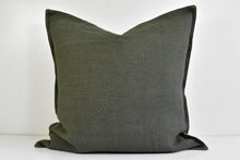 Linen Flange Edge Pillow Cover - Moss