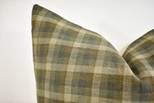 Linen Pillow Cover - Olive Gingham