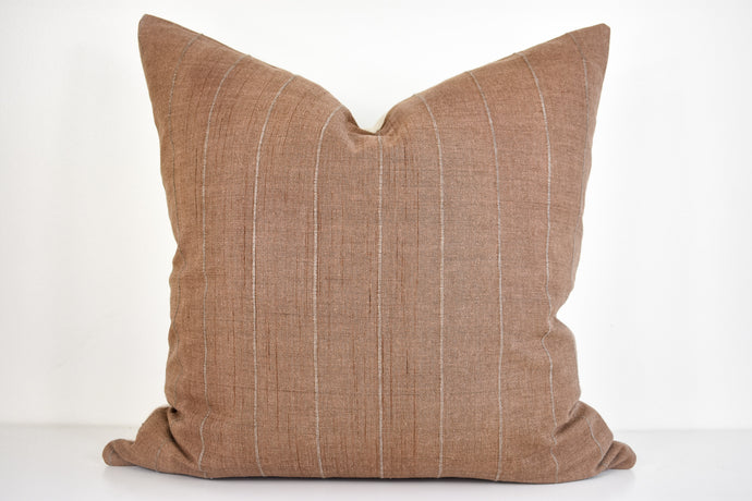 Hmong Organic Woven Pillow - Hazelnut Brown