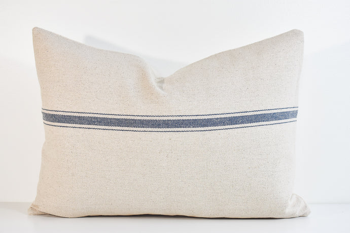 Grain Sack Lumbar Pillow - Indigo