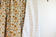 *PRE-ORDER* Ella Pom Pom Kantha Quilt In Moss and Yellow - King/Queen Sized
