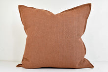 Linen Flange Edge Pillow Cover - Burnt Rust