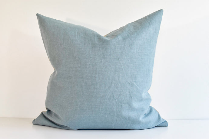 Linen Pillow Cover - Blue Gray