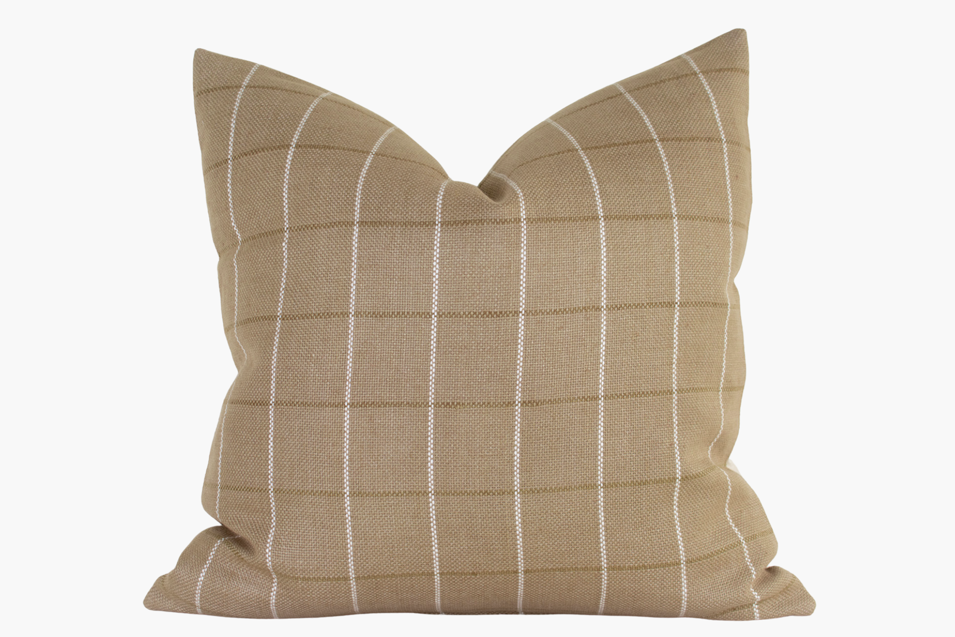 Kelsey Woven Window Pane Pillow Cover - Tan