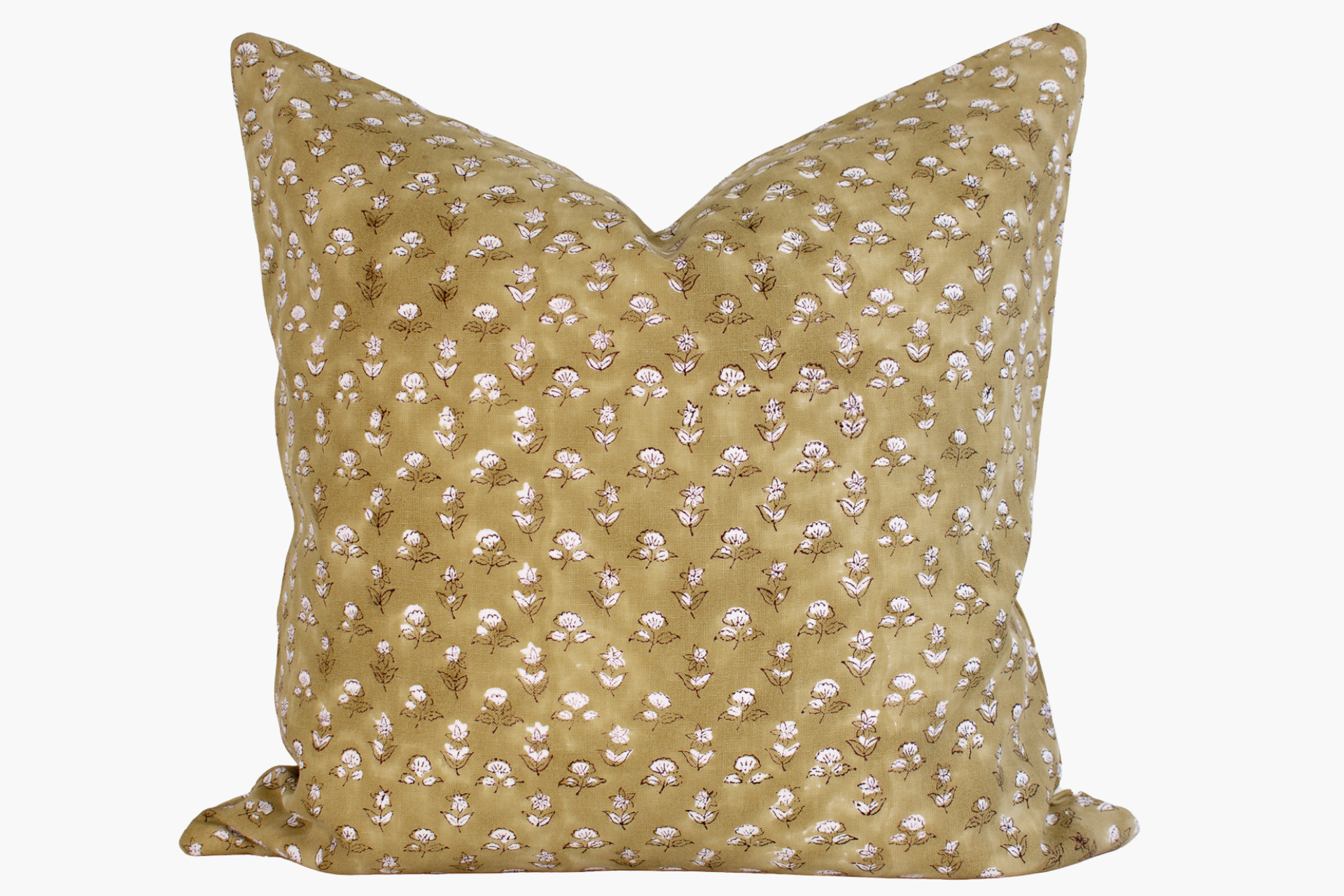 Pepper Indian Block Print Pillow Cover - Faded Gold