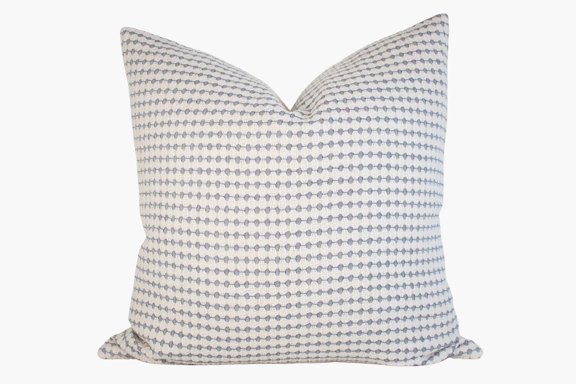 Hmong Organic Woven Pillow Cover - Ivory, Slate Blue