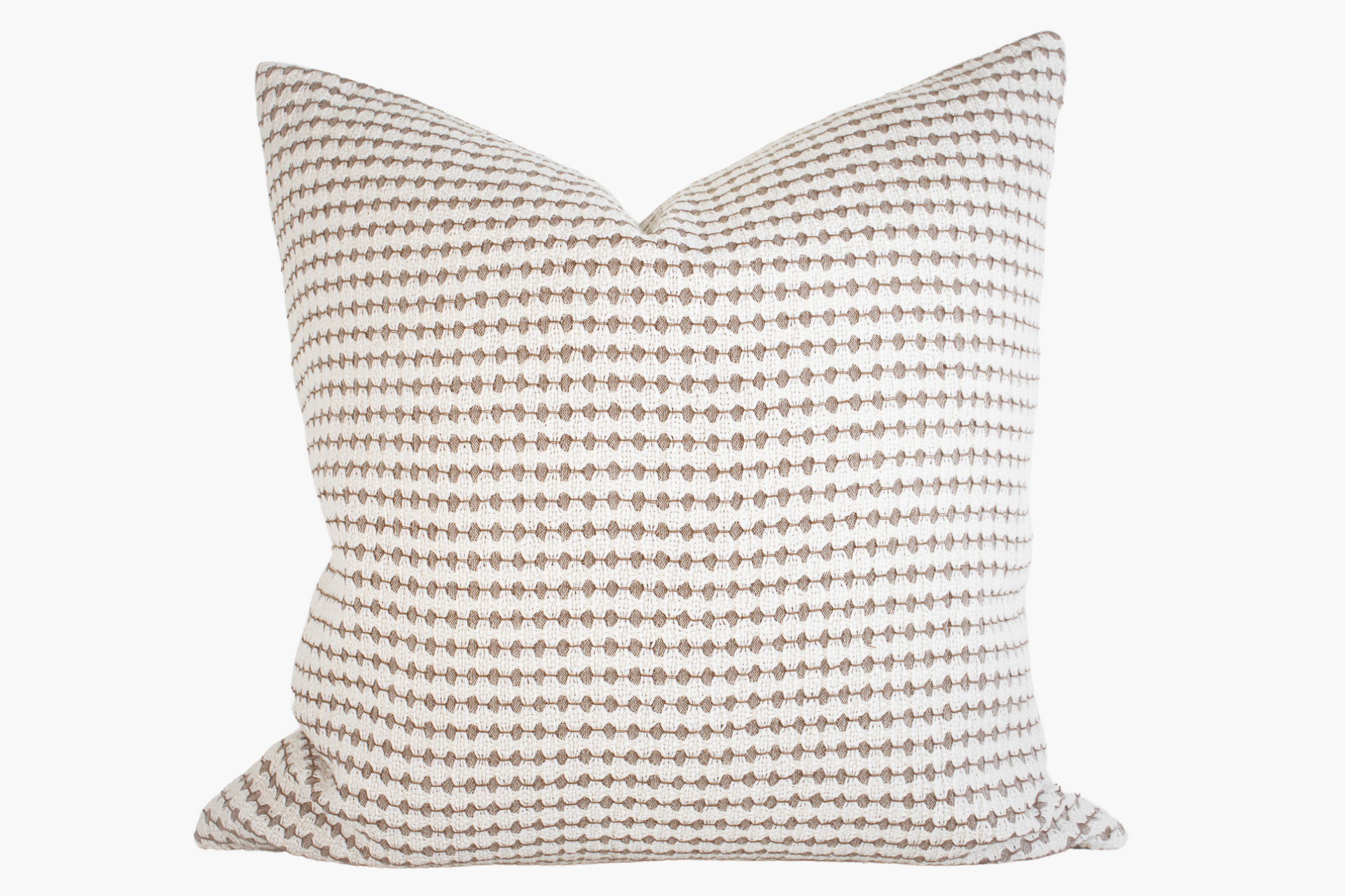 Hmong Organic Woven Pillow Cover - Ivory, Tan