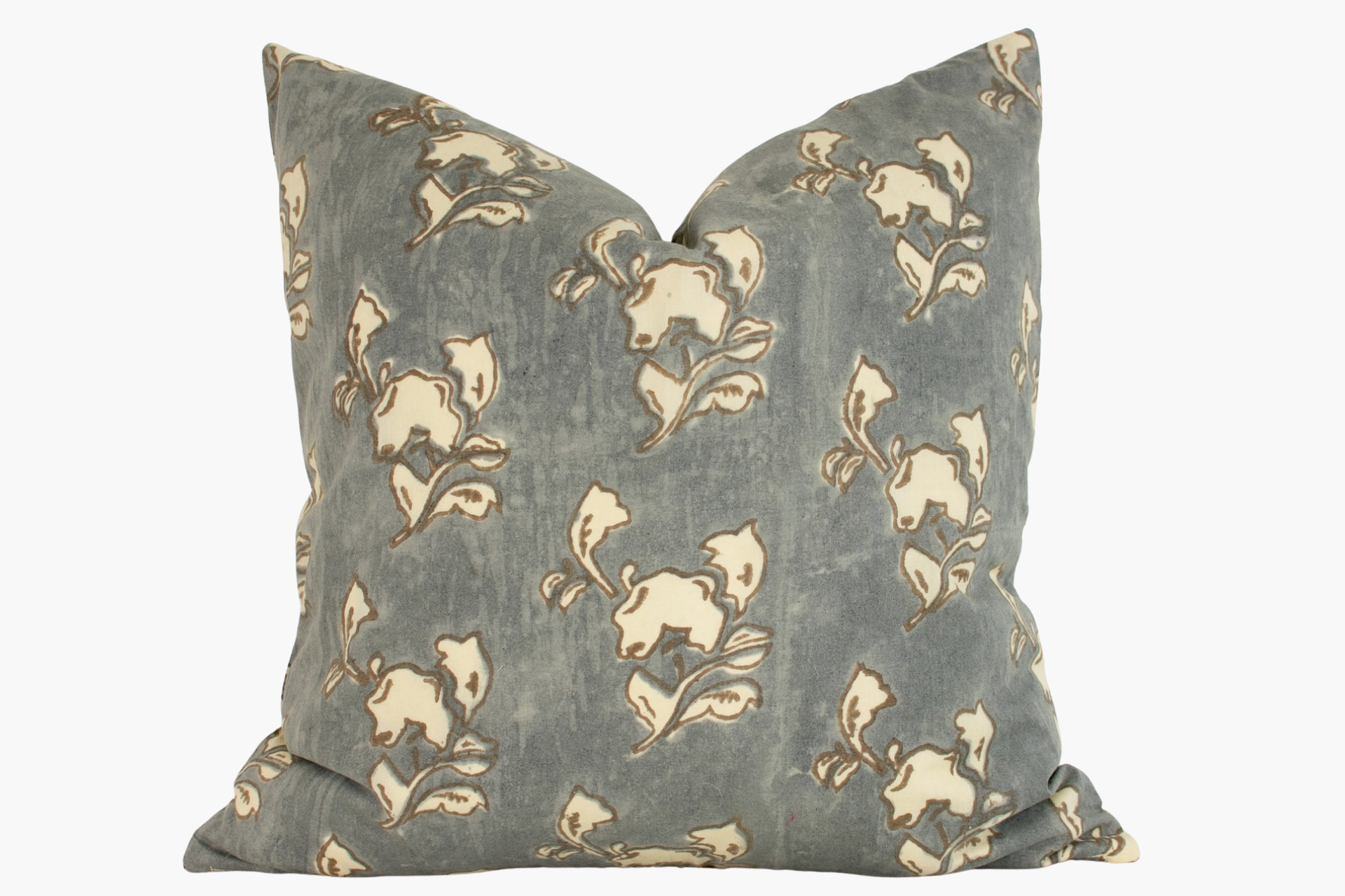 Selma Indian Block Print Pillow Cover - Pewter