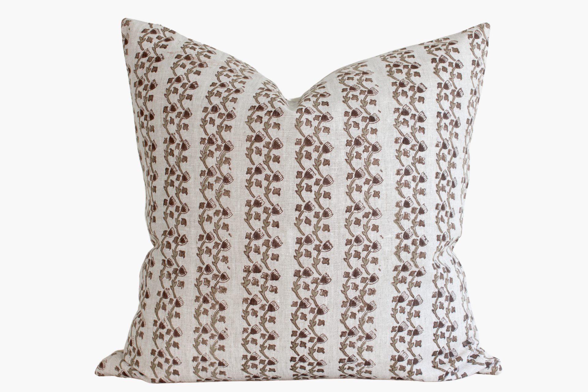 Anna Indian Block Print Pillow Cover - Floral Stripe
