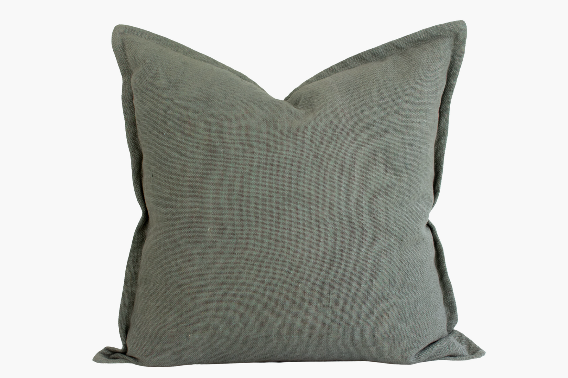 Heavyweight Linen Flange Edge Pillow Cover - Desert Sage