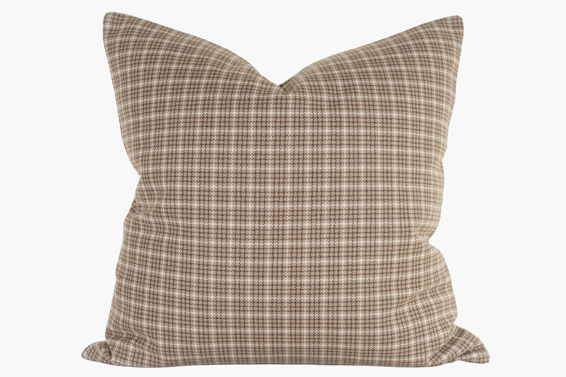 Shannon Woven Plaid Pillow Cover - Tan, Ivory, Earth Brown