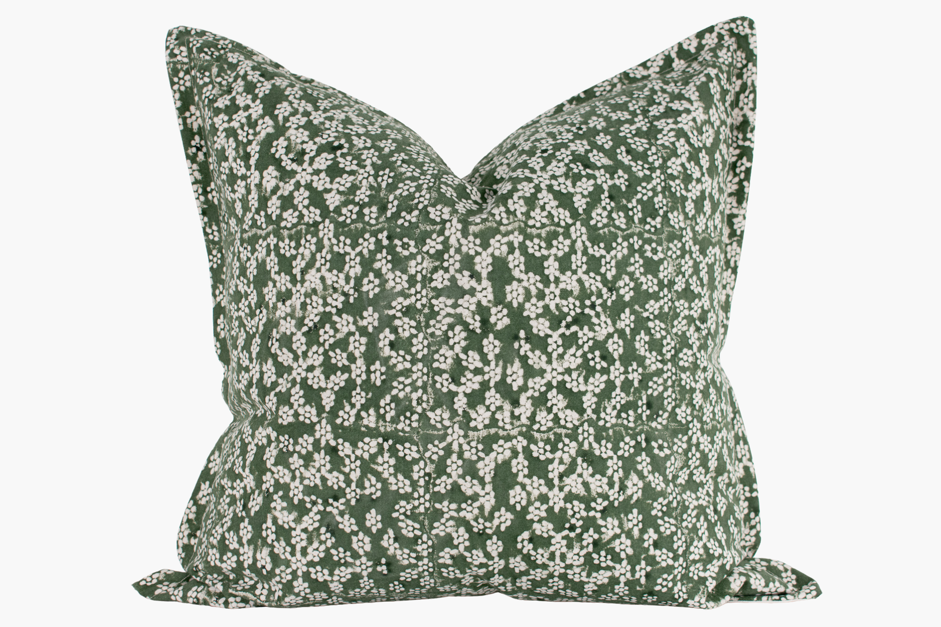 Piper Indian Block Print Pillow Cover - Spring Green, Natural