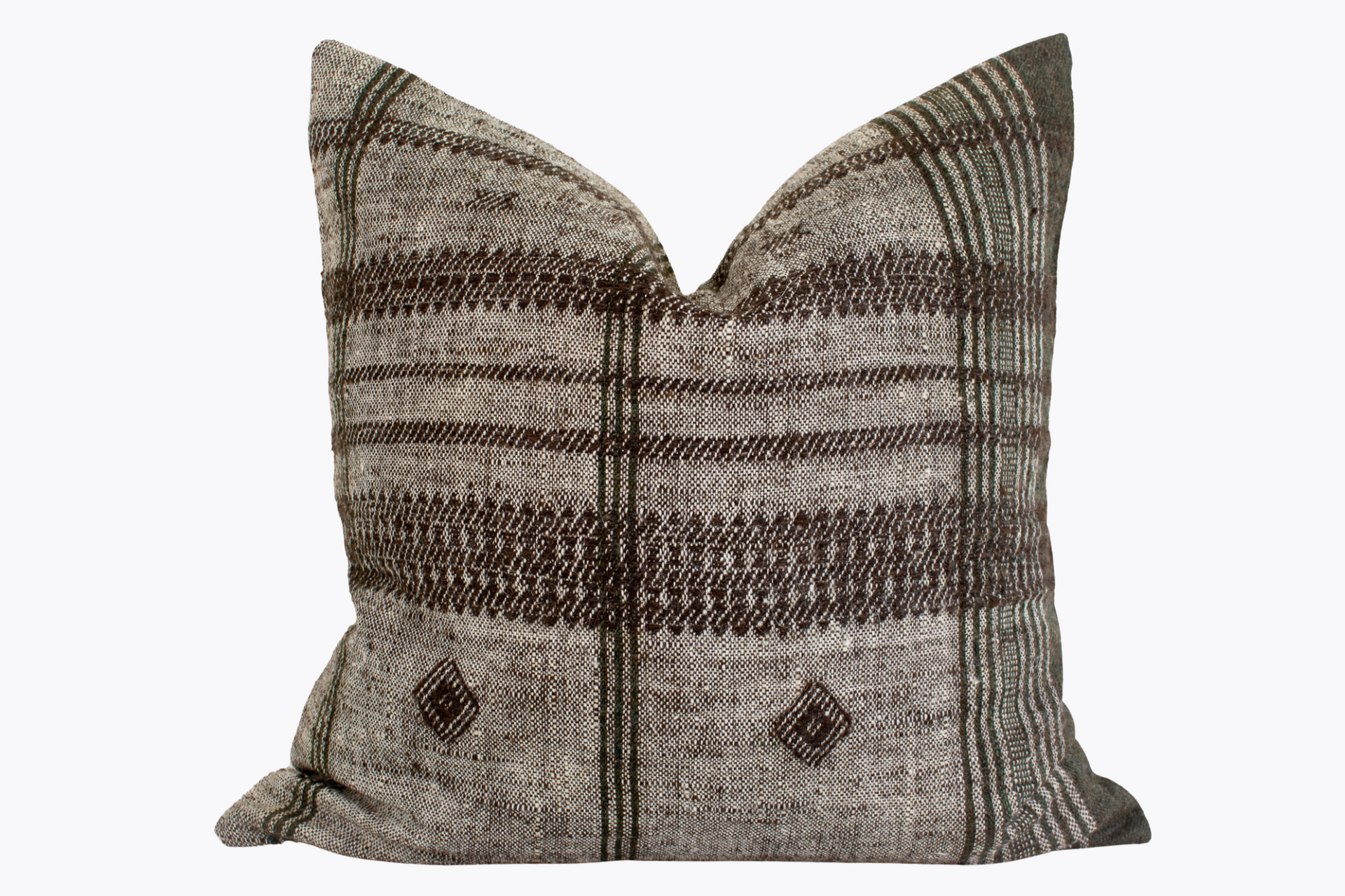 Indian Bhujodi Pillow Cover - Chocolate Brown