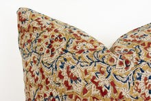 Indian Block Print Pillow - Ochre, Rust, Indigo