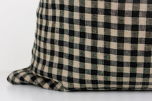 Linen Pillow Cover - Beige and Black Gingham