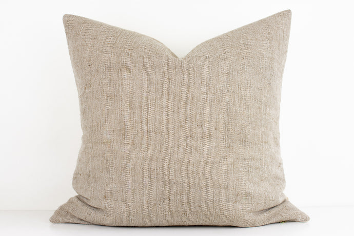 Indian Hand-loomed Woven Jute Pillow - Natural