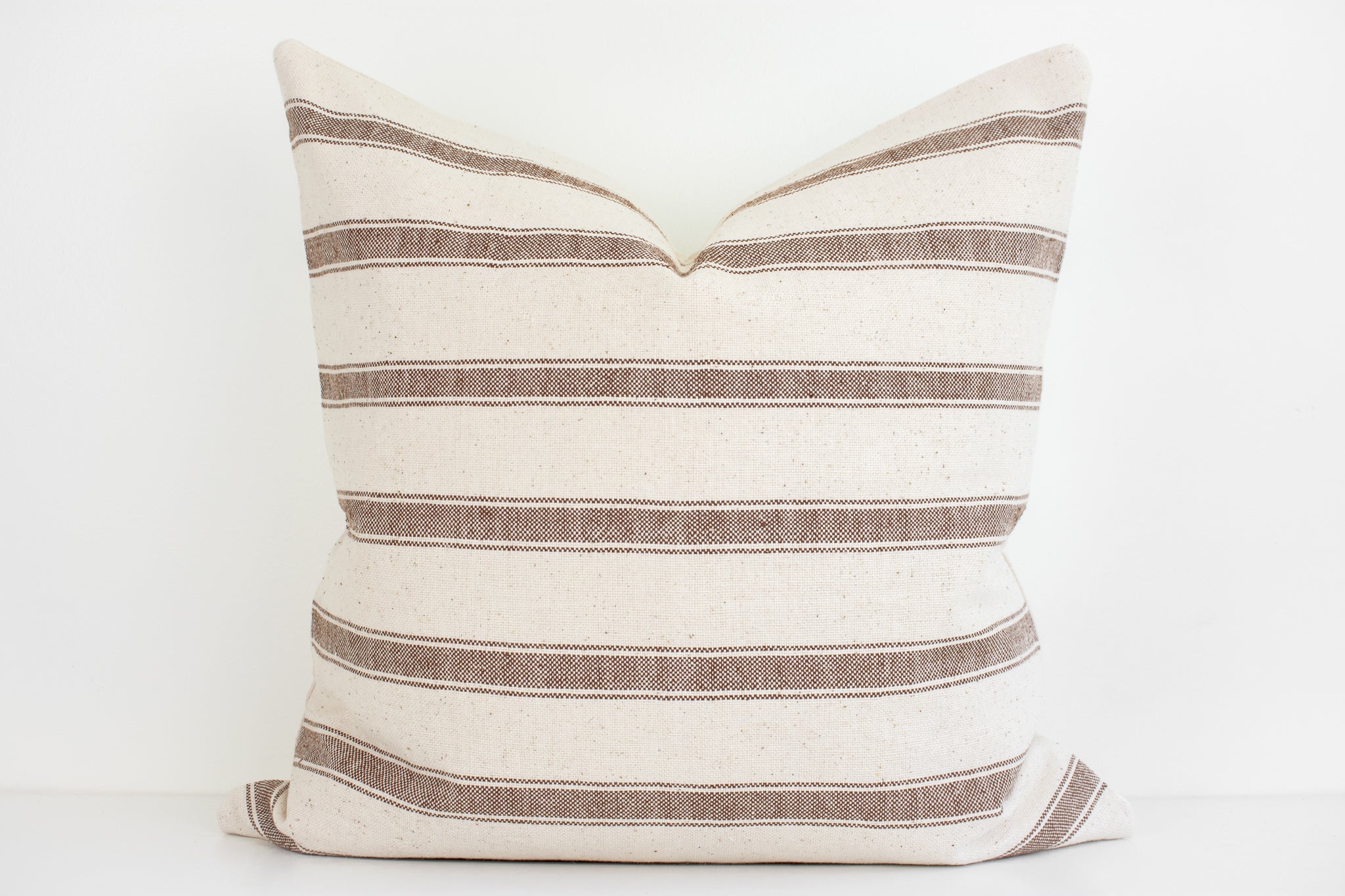 Pillow cover, Delphi Clay- ON BOTH SIDES, top woven stripe, Spark Modern pillow