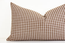 Hmong Organic Woven Pillow - Earth Brown Gingham