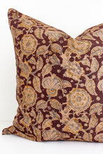 Indian Block Print Pillow - Burnt Rust, Stone, Acorn