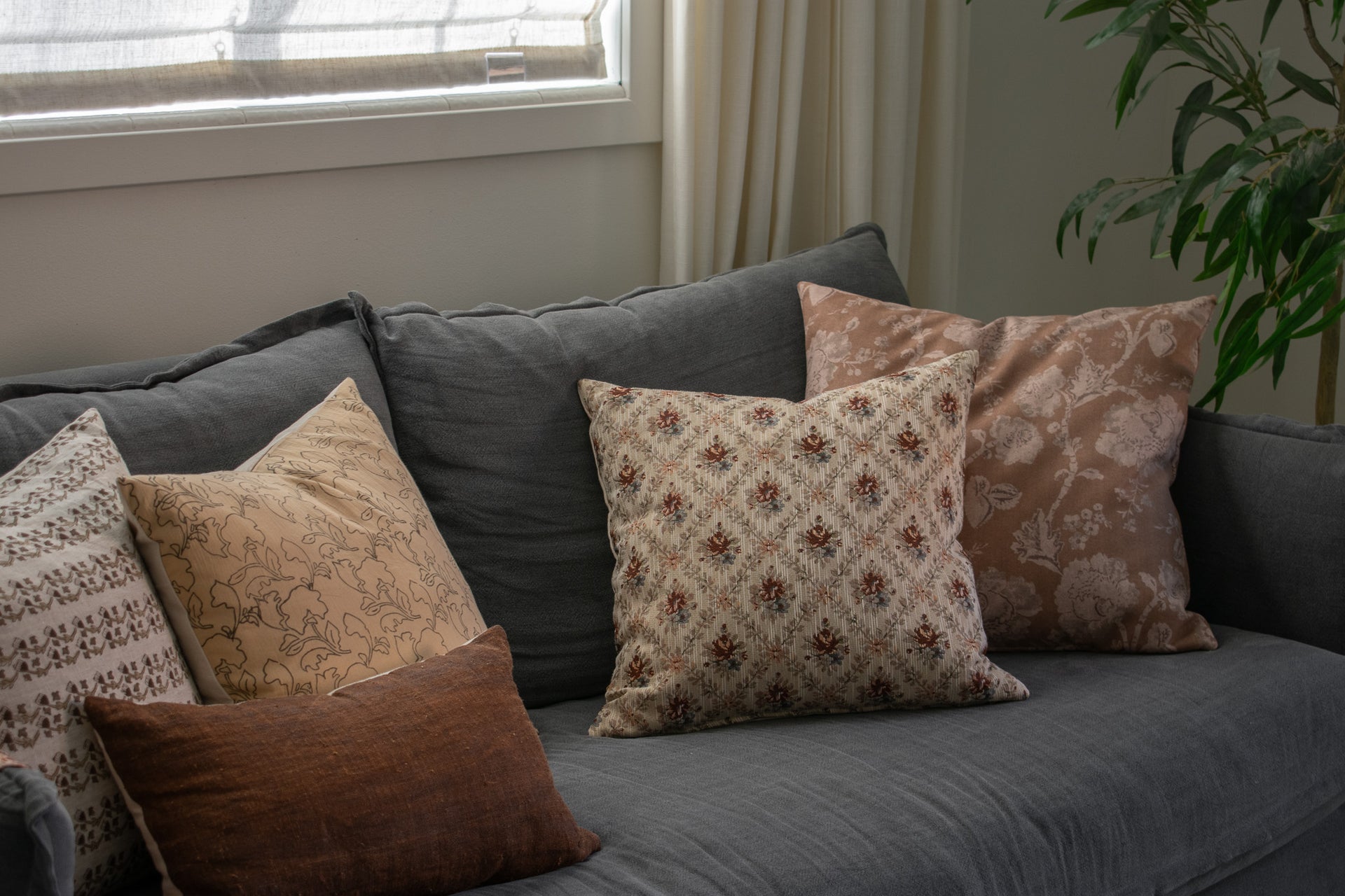 Lydia Woven Tapestry Floral Lattice Pillow Cover