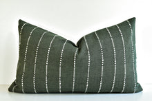 Hmong Organic Woven Striped Pillow - Forest Green