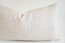 Linen Pillow - Beige and Ivory Mini Gingham