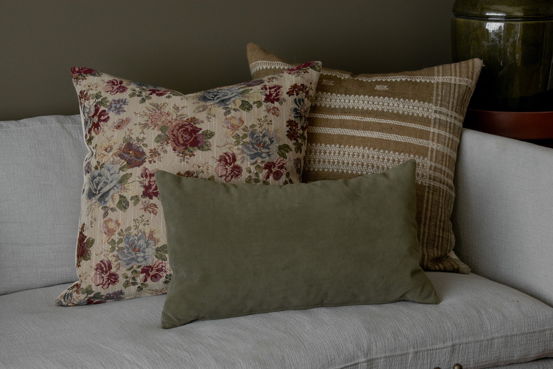 Cosette Woven Tapestry Floral Pillow Cover