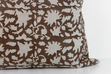 Indian Block Print Pillow - Chocolate Brown and Natural