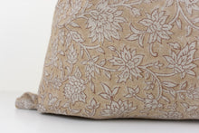 Indian Block Print Pillow Cover - Faded Terra Cotta Floral