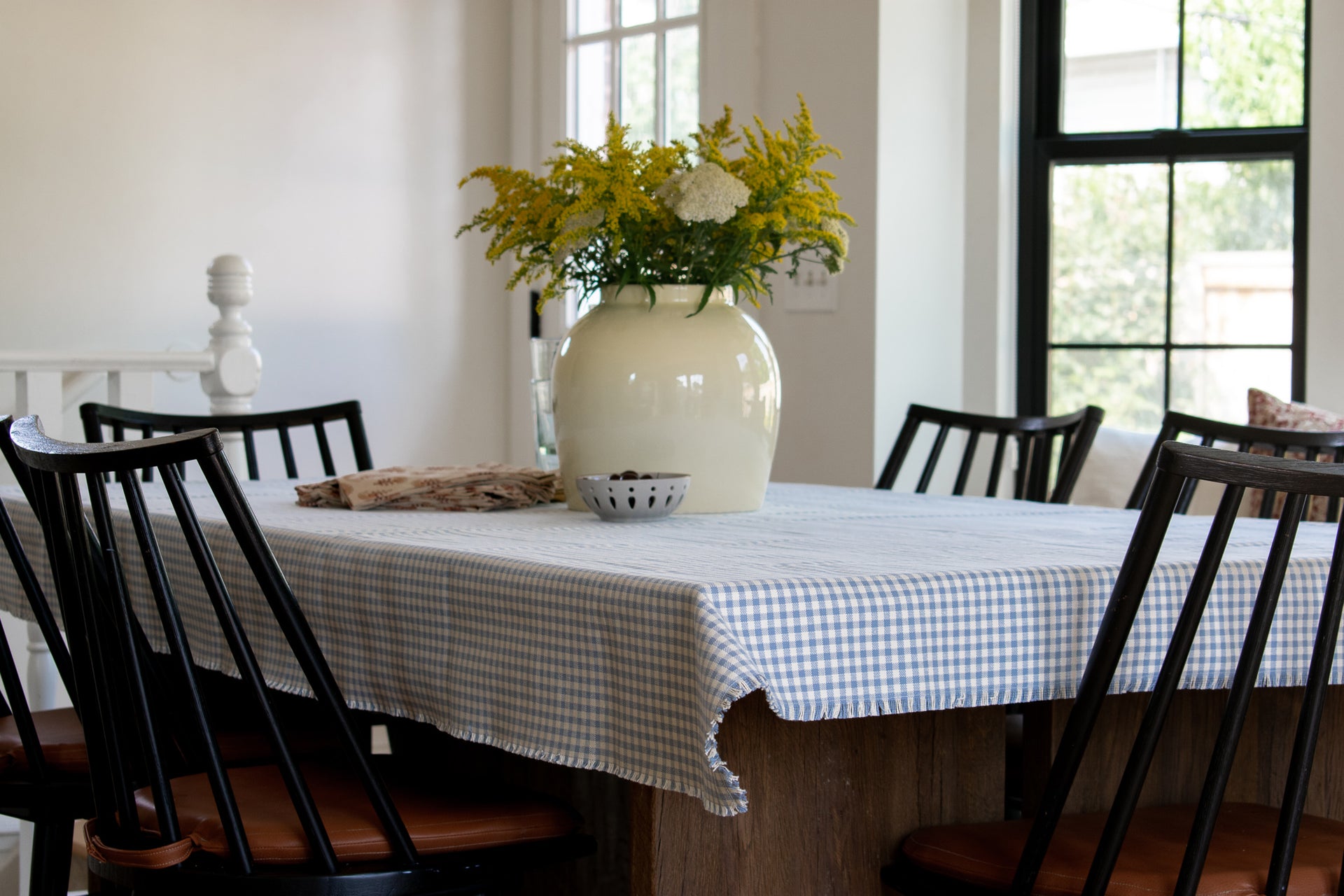 Katie Tablecloth - Powder Blue and Ivory Gingham