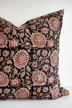 Indian Block Print Pillow Cover - Black, Gold, Rust, Tan