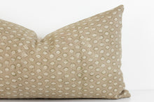 Indian Block Print Pillow - Beige/Tan Blossom